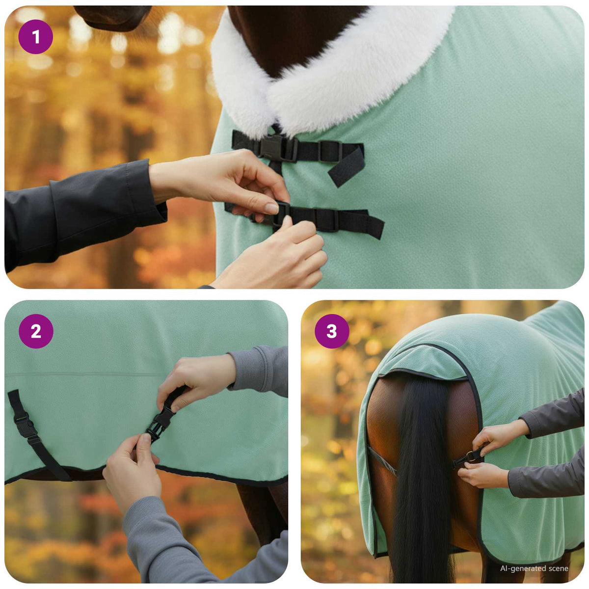 Hestetæppe Speciel grøn 145 cm Polar fleece