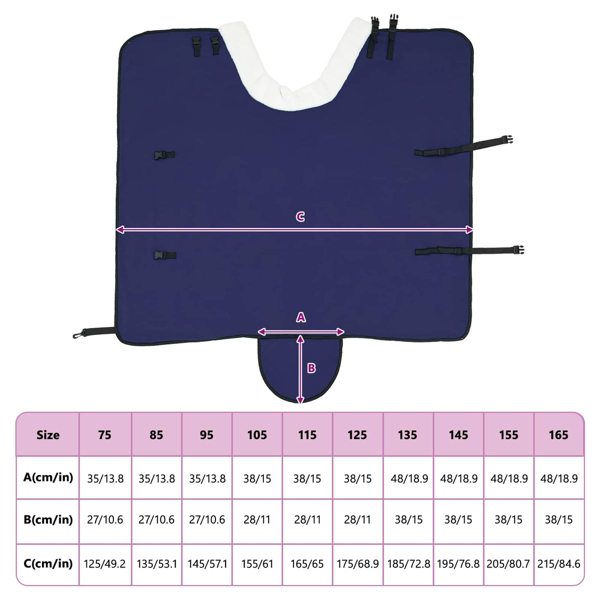 Hestetæppe Mørkeblå 85 cm Polar fleece