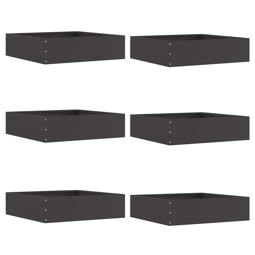 Plænekant 6 stk. 50 x 50 x 13 cm Stål Sort
