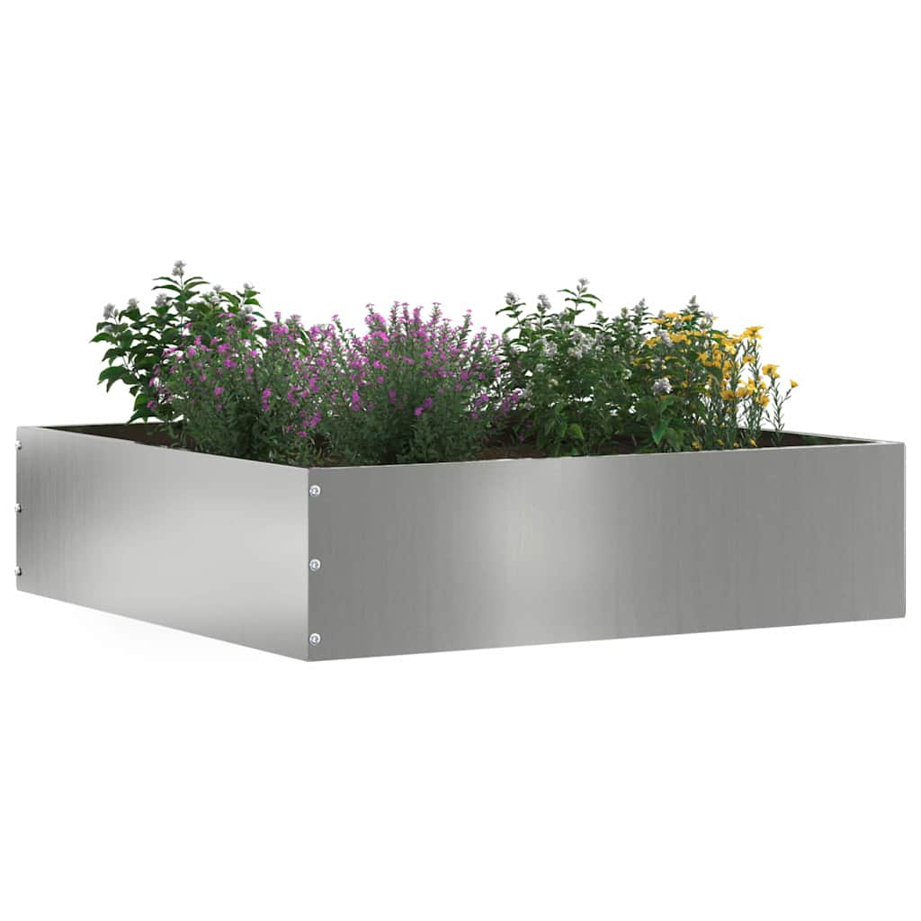Plænekant 6 stk. 50 x 50 x 13 cm Galvaniseret stål Sølv