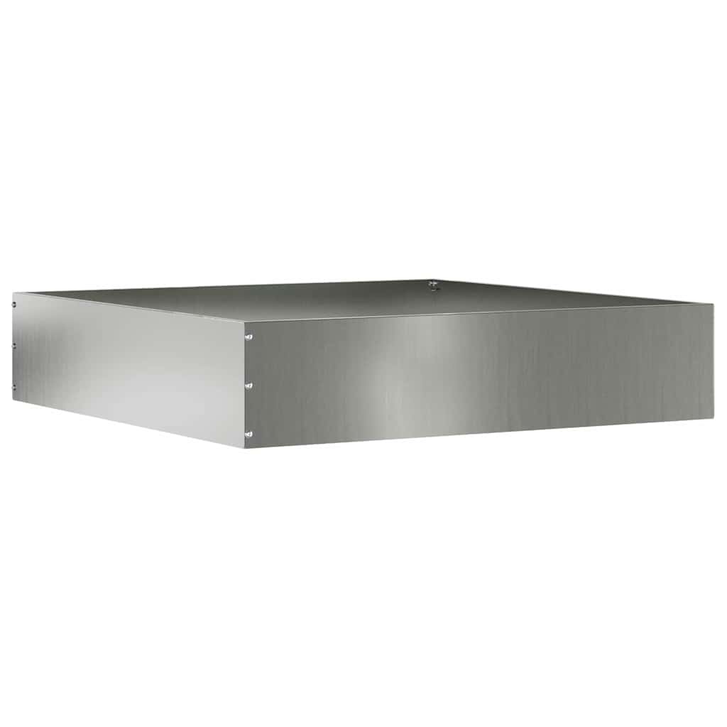 Plænekant 6 stk. 60 x 60 x 13 cm Galvaniseret stål Sølv