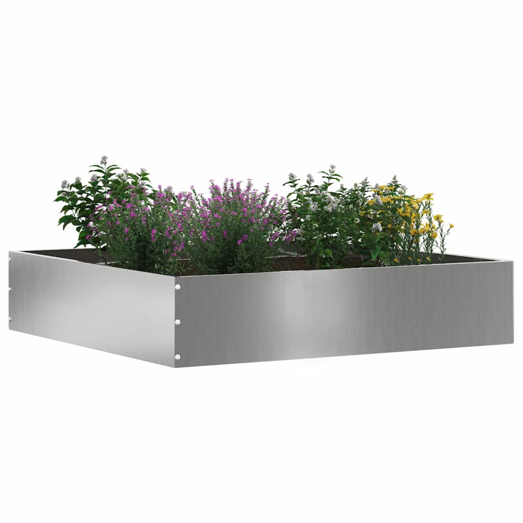 Plænekant 6 stk. 60 x 60 x 13 cm Galvaniseret stål Sølv
