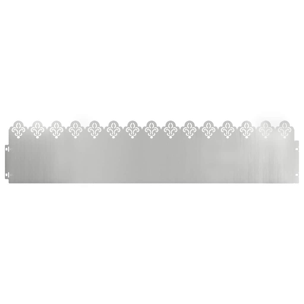 Plænekanter 10 stk. 103 x 0,05 x 22 cm Galvaniseret stål Sølv