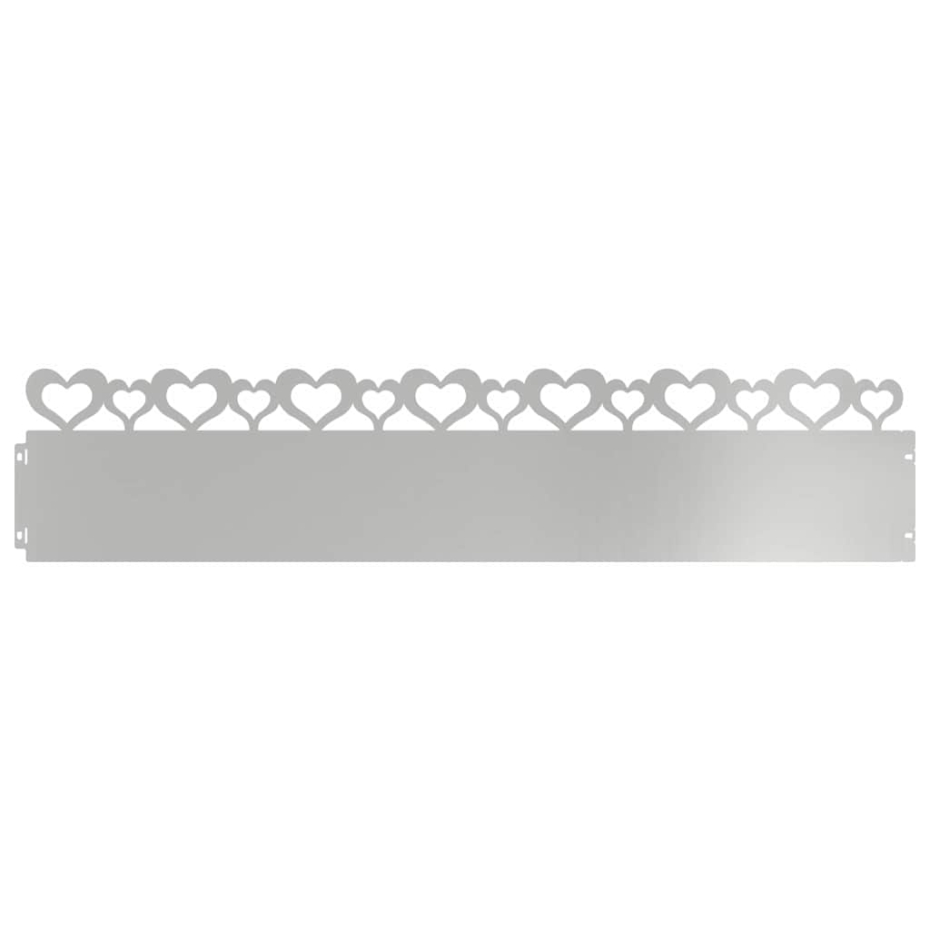 Plænekanter 20 stk. 103 x 0,05 x 22 cm Galvaniseret stål Sølv