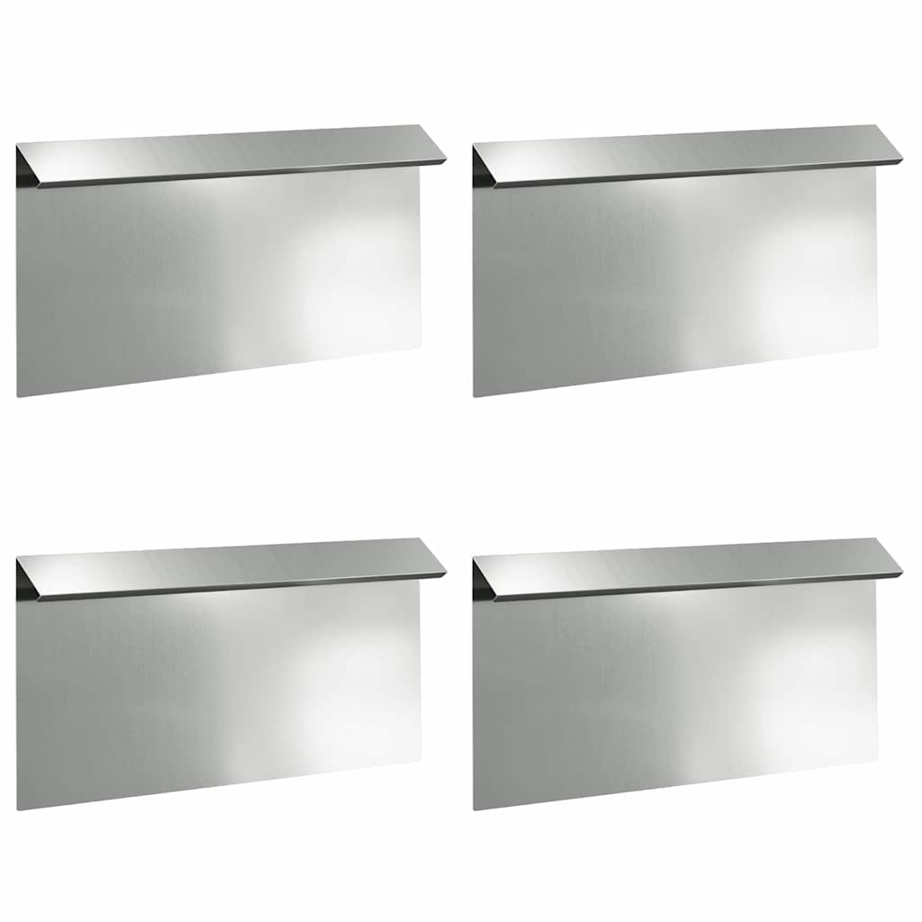 Sneglehegn 4 stk. 50 x 3,5 x 25 cm Galvaniseret stål Sølv