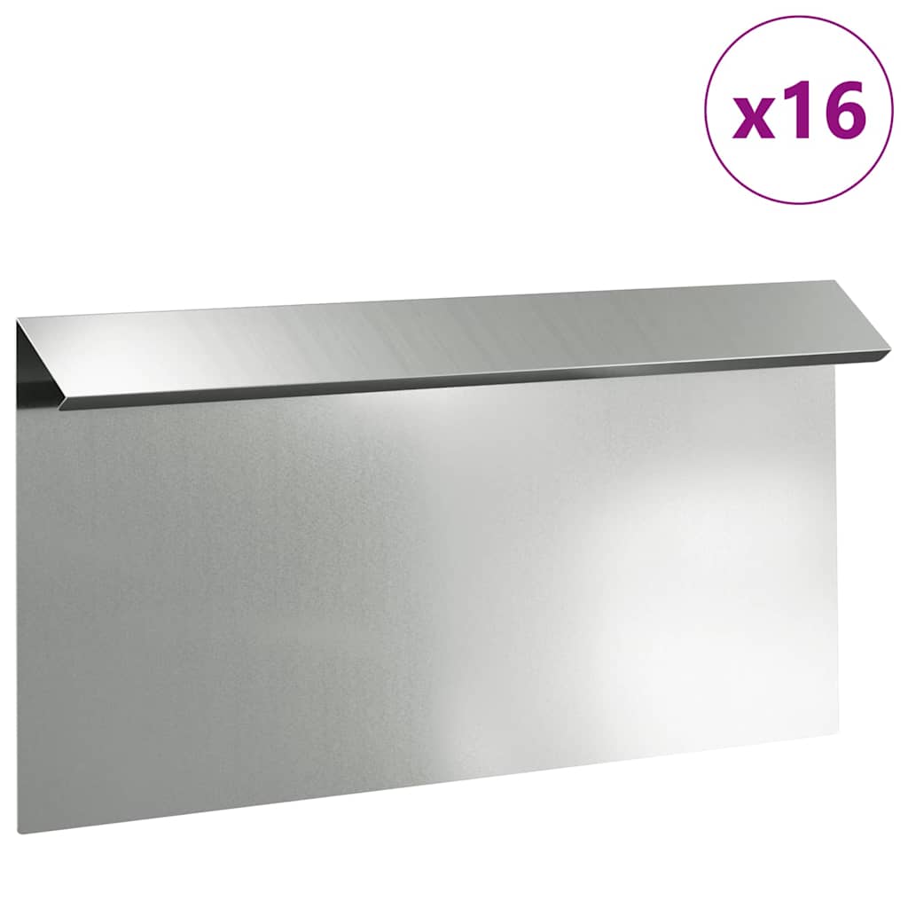 Sneglehegn 16 stk. 50 x 3,5 x 25 cm Galvaniseret stål Sølv