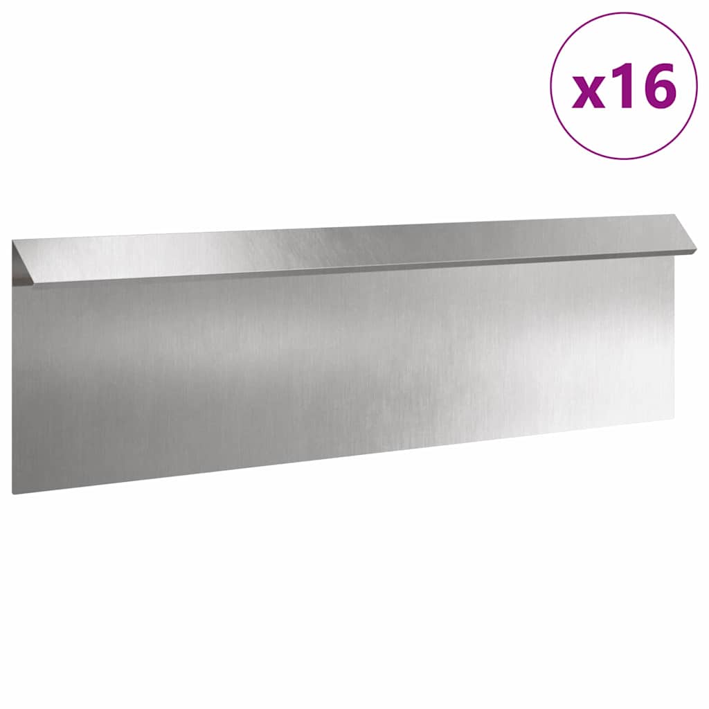 Sneglehegn 16 stk. 100 x 3,5 x 25 cm Rustfrit stål Sølv