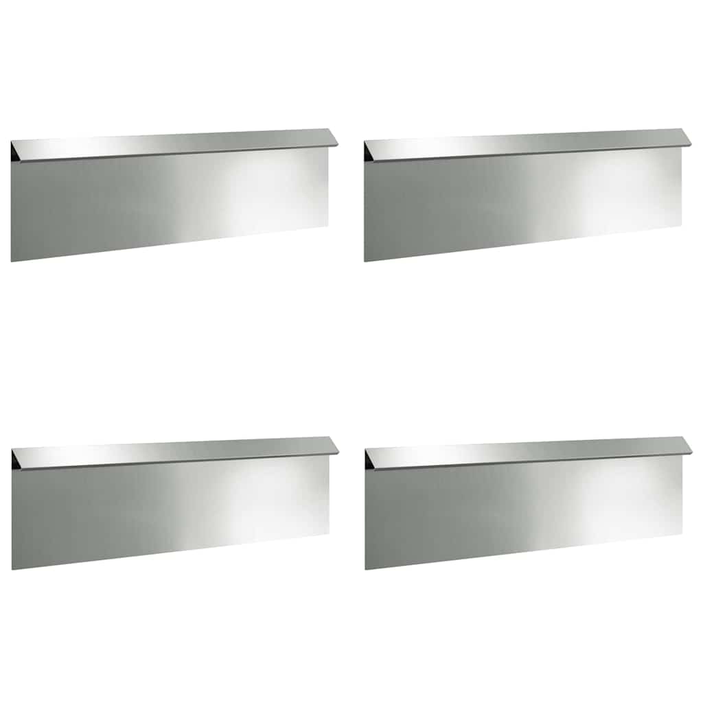 Sneglehegn 4 stk. 100 x 3,5 x 25 cm Galvaniseret stål Sølv