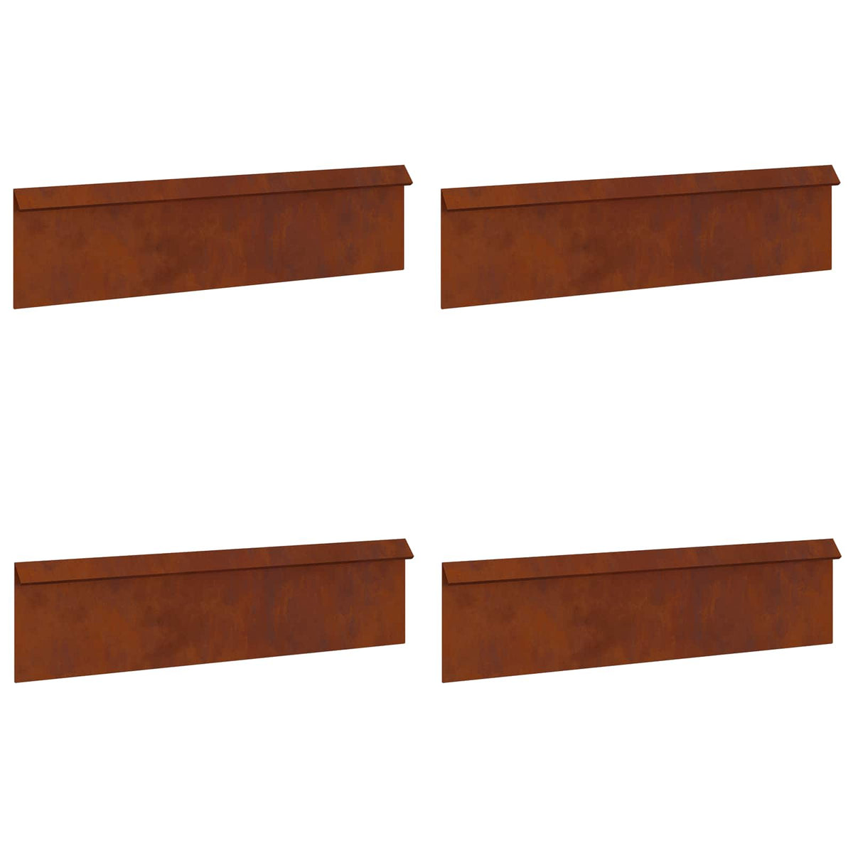 Sneglehegn 4 stk. 100 x 3,5 x 25 cm Cortenstål Rusten