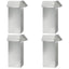 Sneglehegn 4 stk. 13,5 x 13,5 x 25 cm Galvaniseret stål Sølv