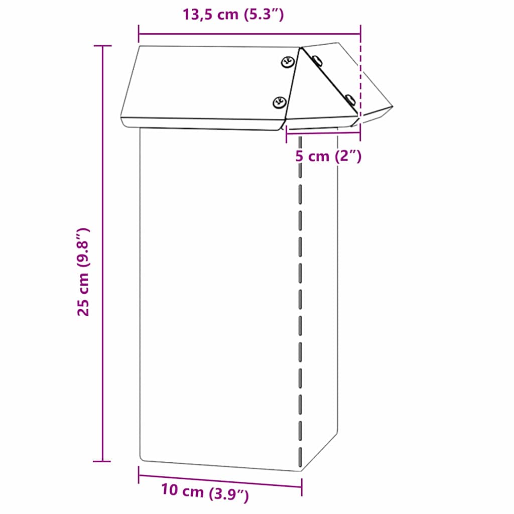Sneglehegn 4 stk. 13,5 x 13,5 x 25 cm Galvaniseret stål Sølv