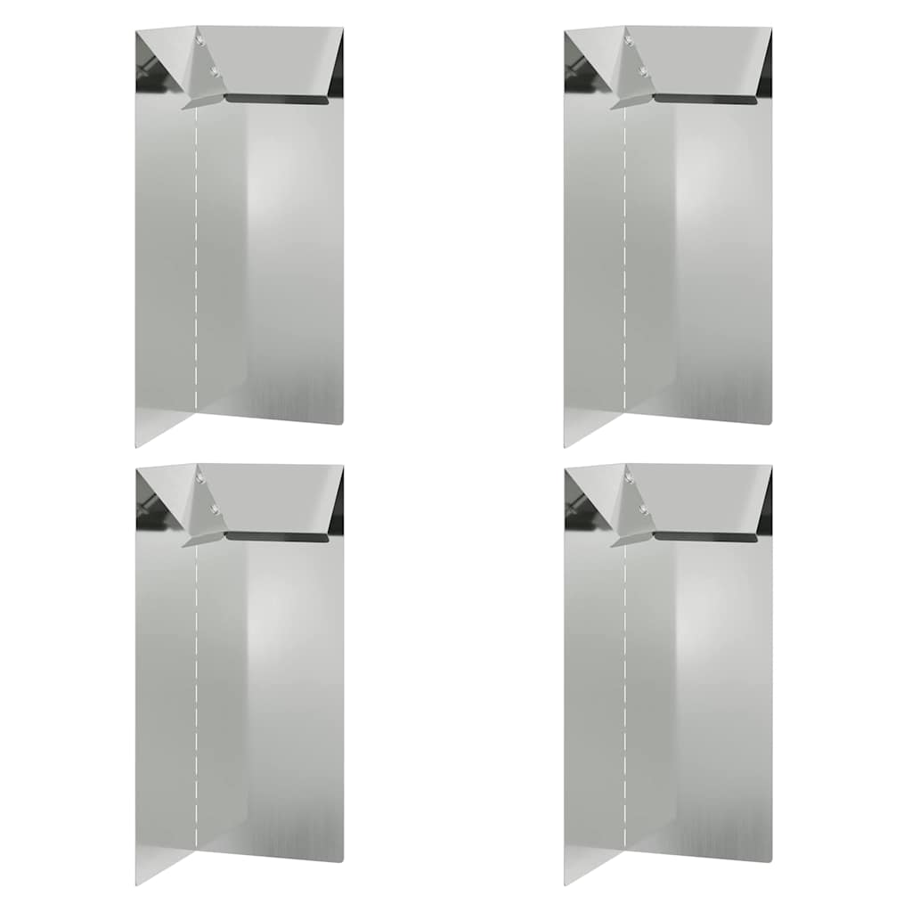 Sneglehegn 4 stk. 10 x 10 x 25 cm Galvaniseret stål Sølv