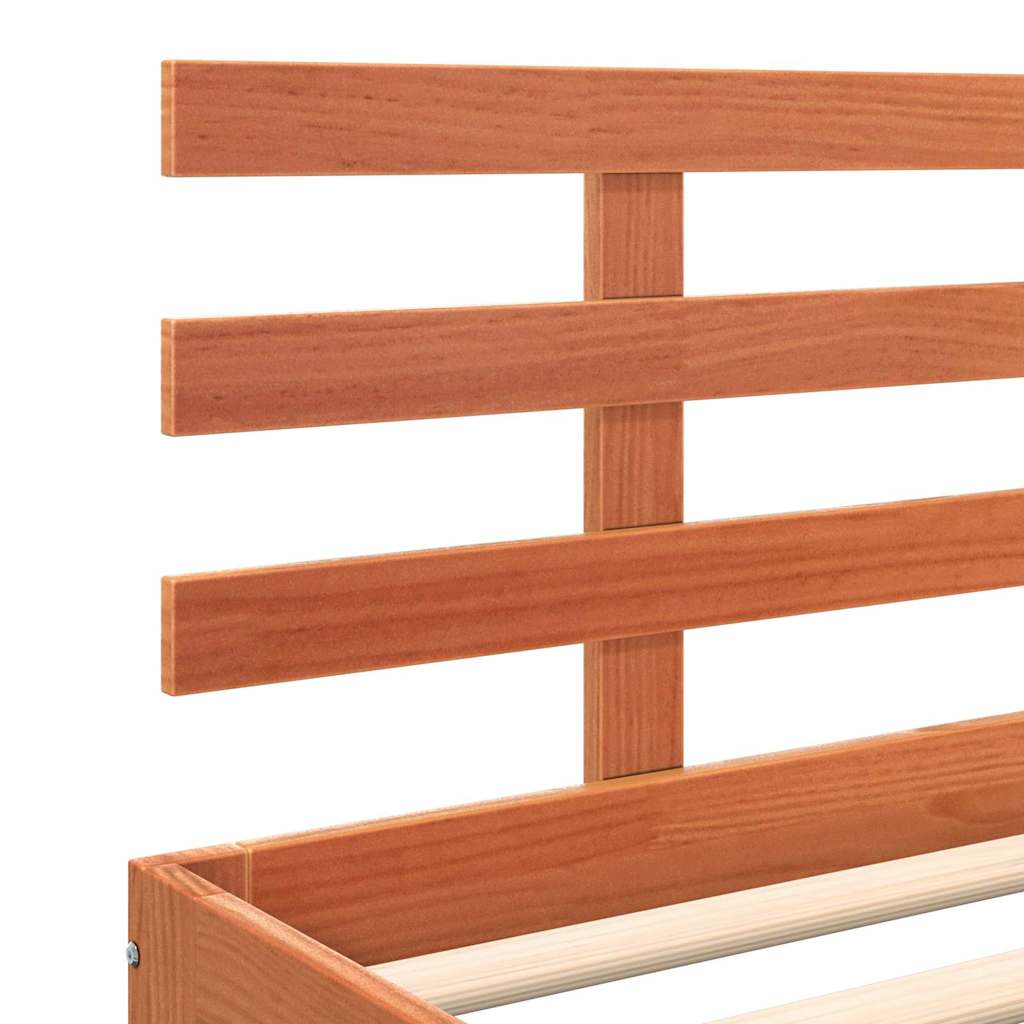 Sengestel Voks brun 203.5 x 205.5 x 69.5 cm Massivt fyrretræ