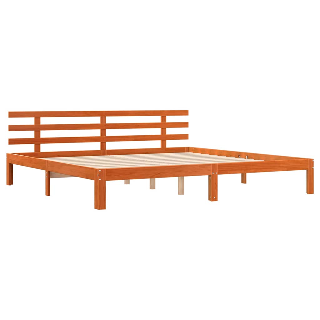 Sengestel Voks brun 203.5 x 205.5 x 69.5 cm Massivt fyrretræ
