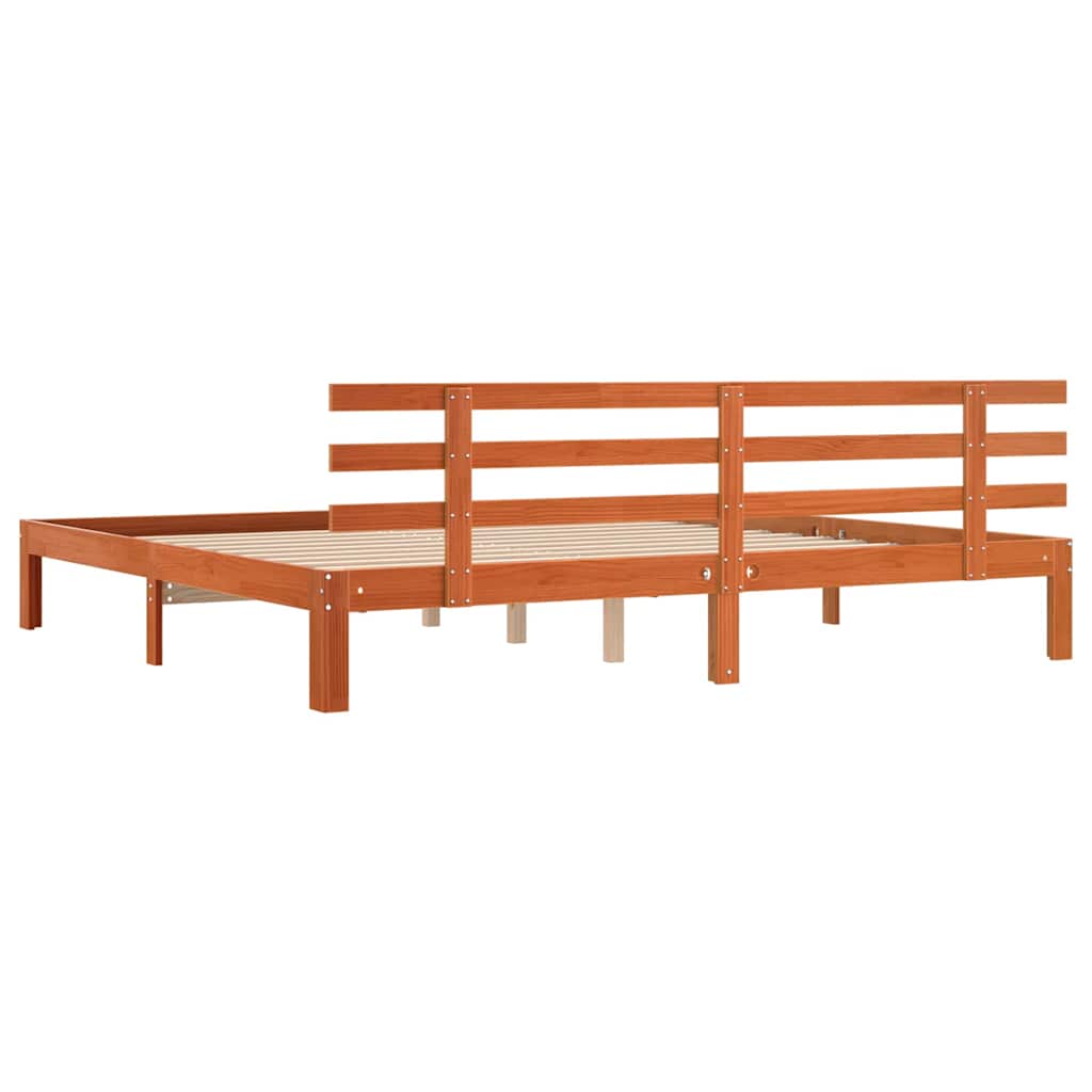 Sengestel Voks brun 203.5 x 205.5 x 69.5 cm Massivt fyrretræ