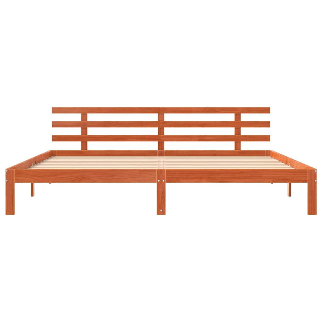 Sengestel Voks brun 203.5 x 205.5 x 69.5 cm Massivt fyrretræ