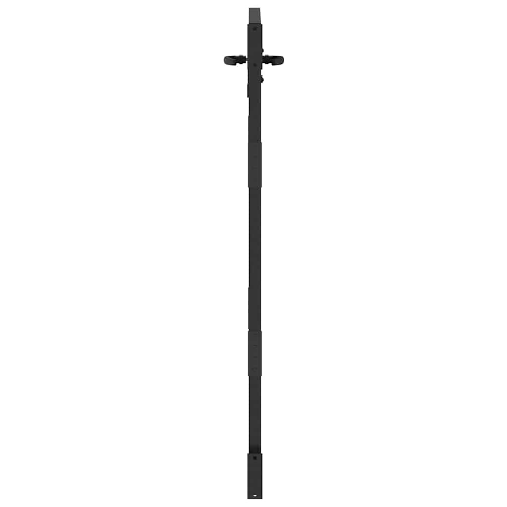 Haveport 85 x 150 cm Pulverlakeret Stål Sort Låses