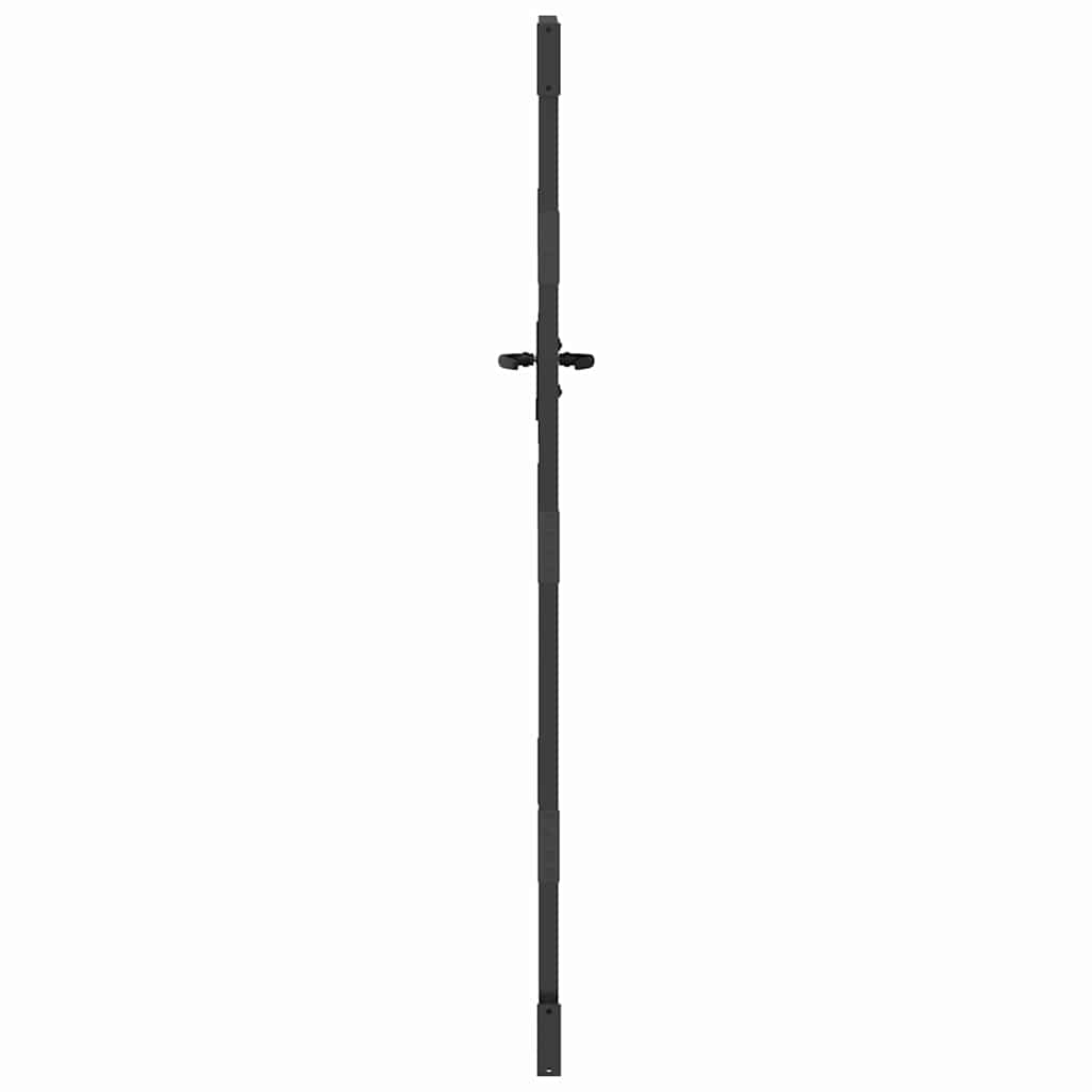 Haveport 85 x 200 cm Pulverlakeret Stål Sort Låses