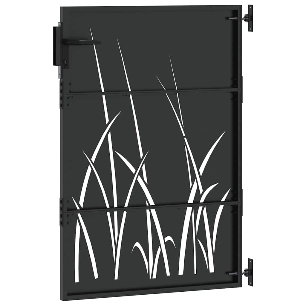 Haveport med lås Sort 85 x 125 cm Pulverlakeret Stål