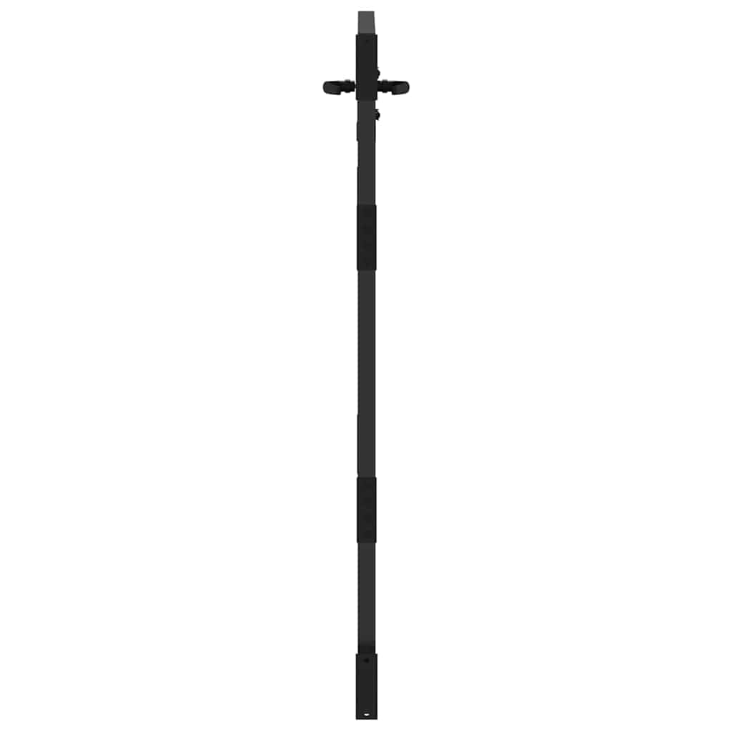 Haveport med lås Sort 85 x 125 cm Pulverlakeret Stål