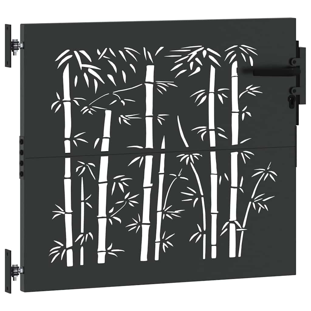 Haveport 85 x 100 cm Pulverlakeret Stål Sort Låses