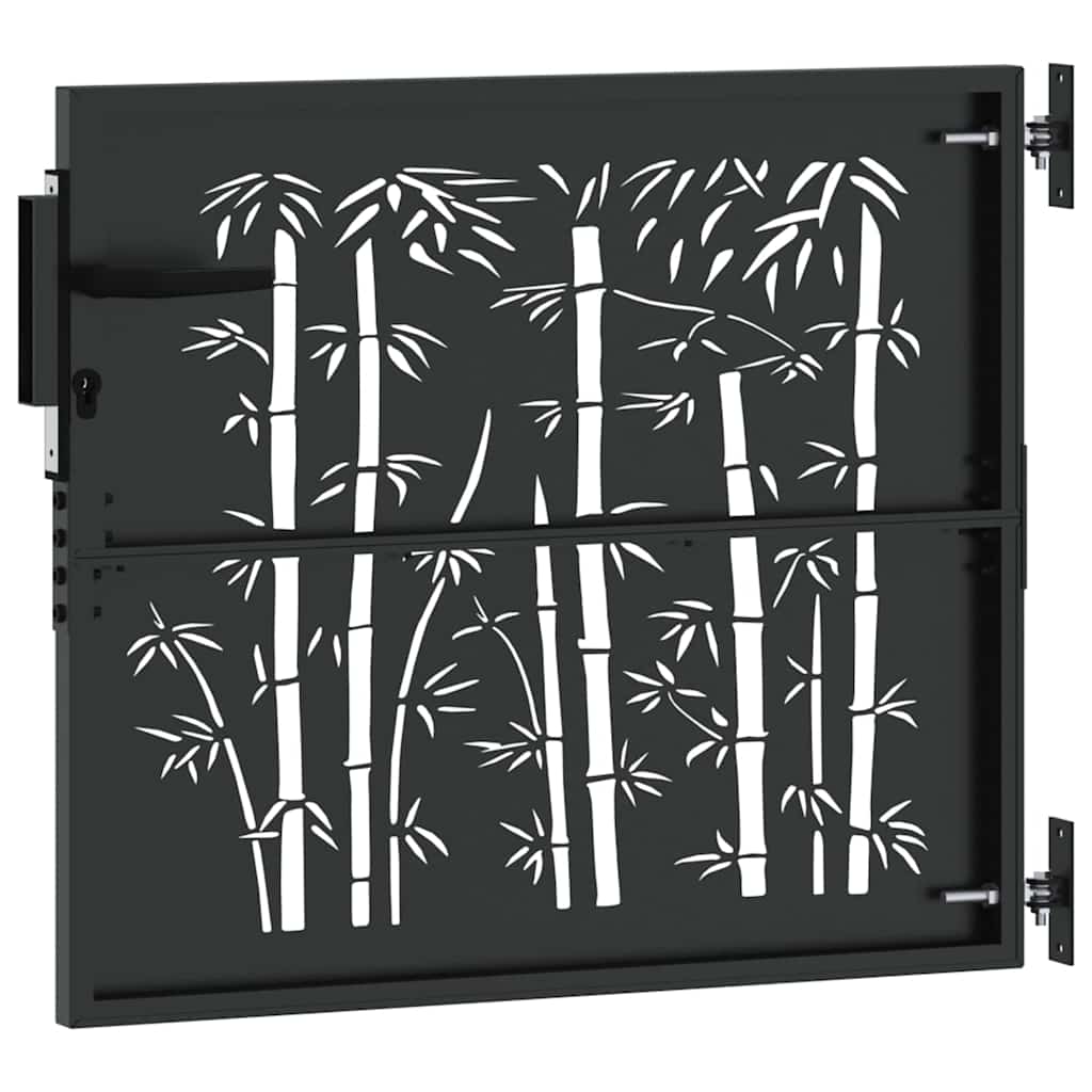Haveport 85 x 100 cm Pulverlakeret Stål Sort Låses