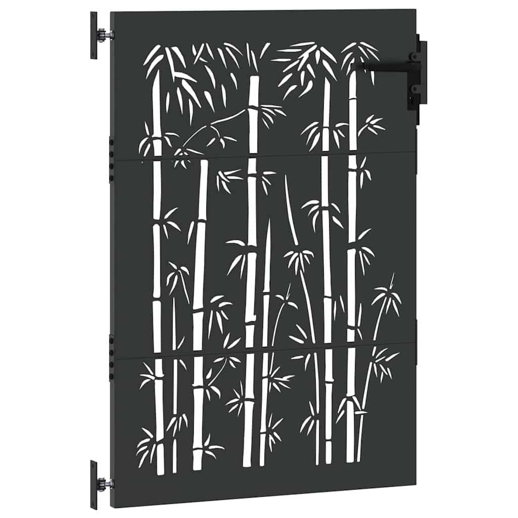 Haveport 85 x 125 cm Pulverlakeret Stål Sort Låses