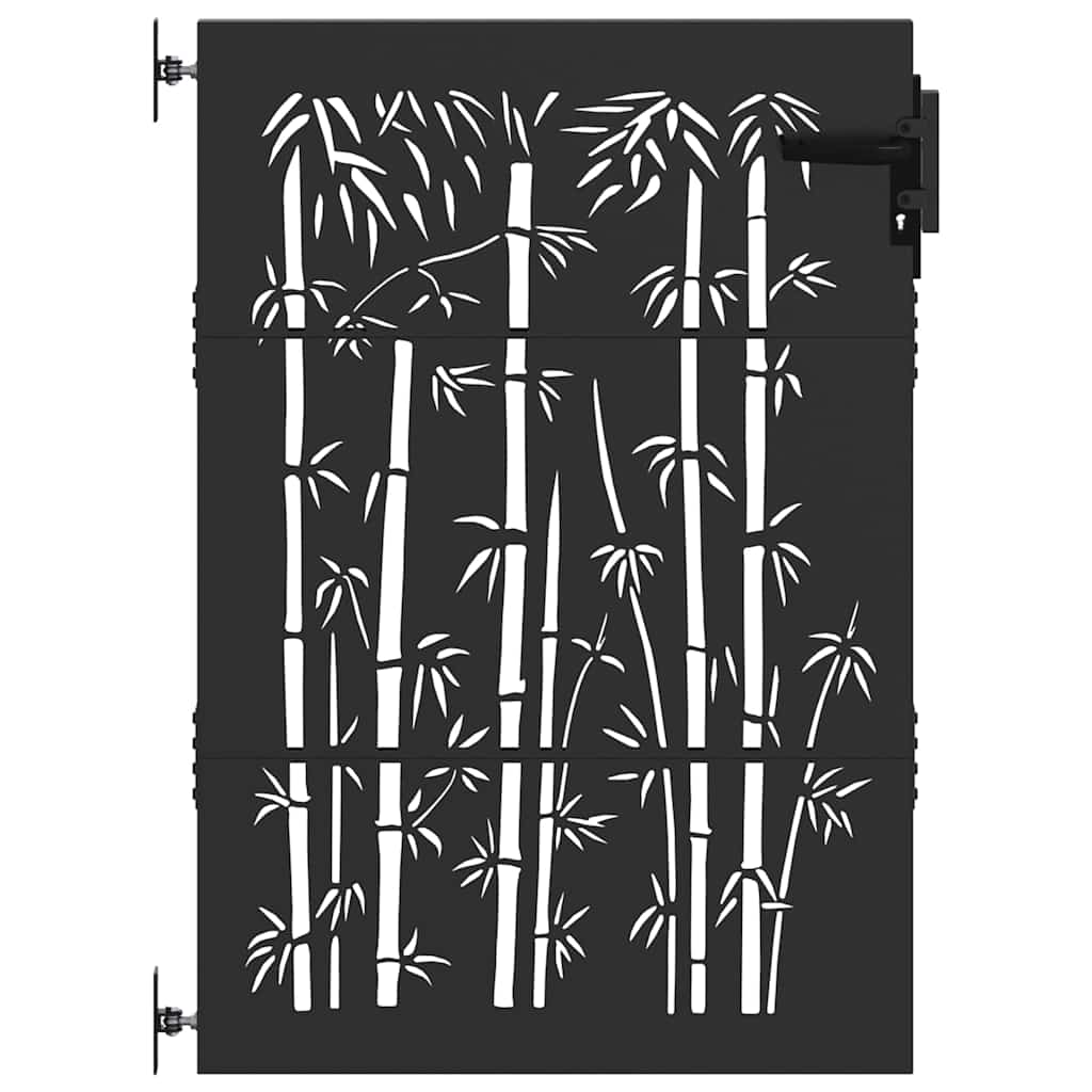Haveport 85 x 125 cm Pulverlakeret Stål Sort Låses
