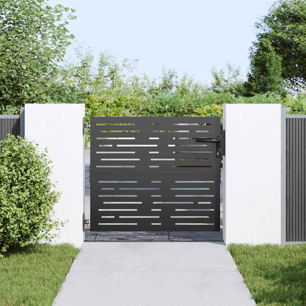 Haveport 85 x 100 cm Pulverlakeret Stål Sort Låses