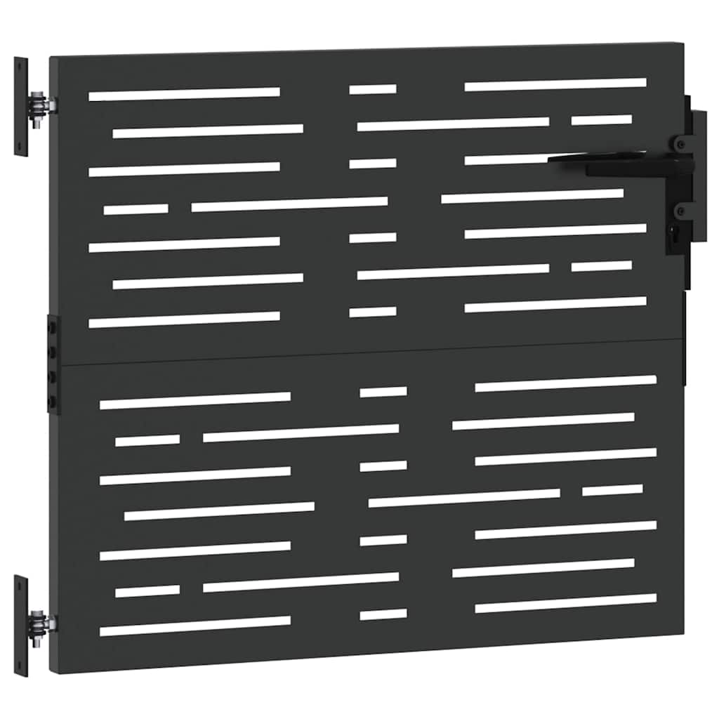 Haveport 85 x 100 cm Pulverlakeret Stål Sort Låses