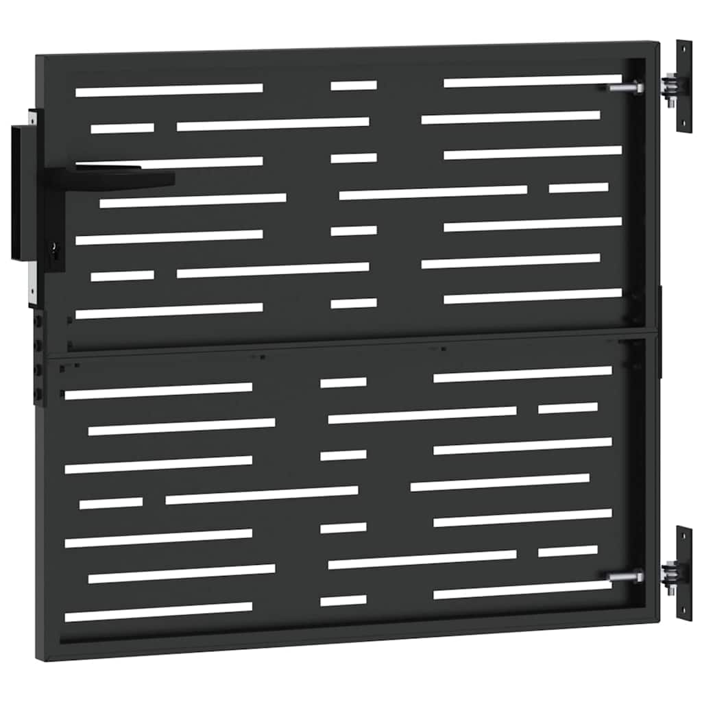 Haveport 85 x 100 cm Pulverlakeret Stål Sort Låses