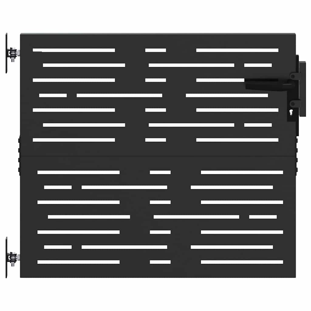 Haveport 85 x 100 cm Pulverlakeret Stål Sort Låses