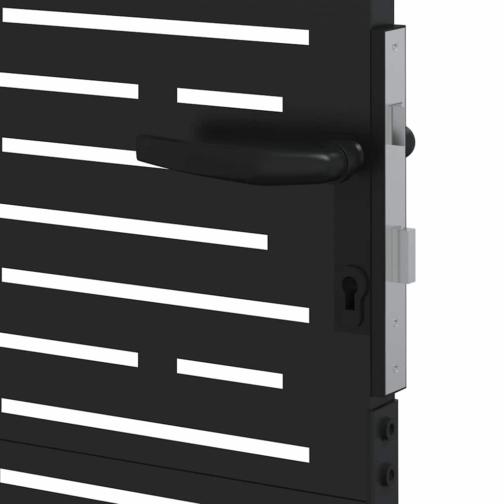 Haveport 85 x 125 cm Pulverlakeret Stål Sort Låses