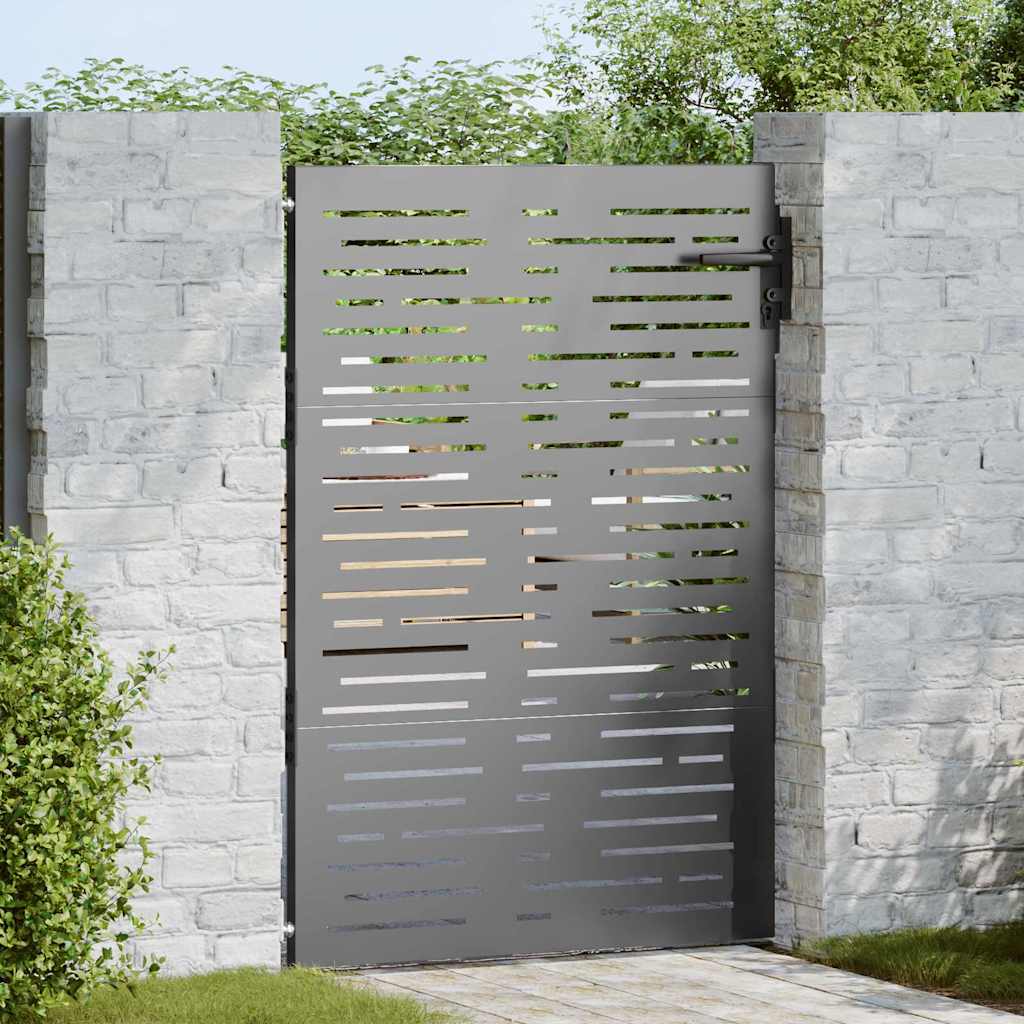Haveport 85 x 125 cm Pulverlakeret Stål Sort Låses