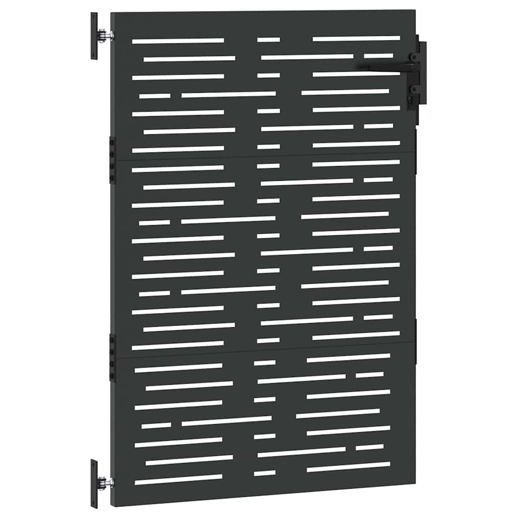 Haveport 85 x 125 cm Pulverlakeret Stål Sort Låses