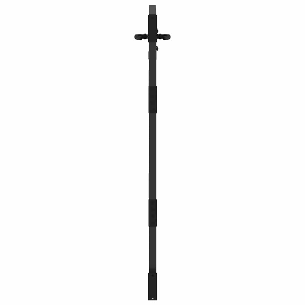 Haveport 85 x 125 cm Pulverlakeret Stål Sort Låses