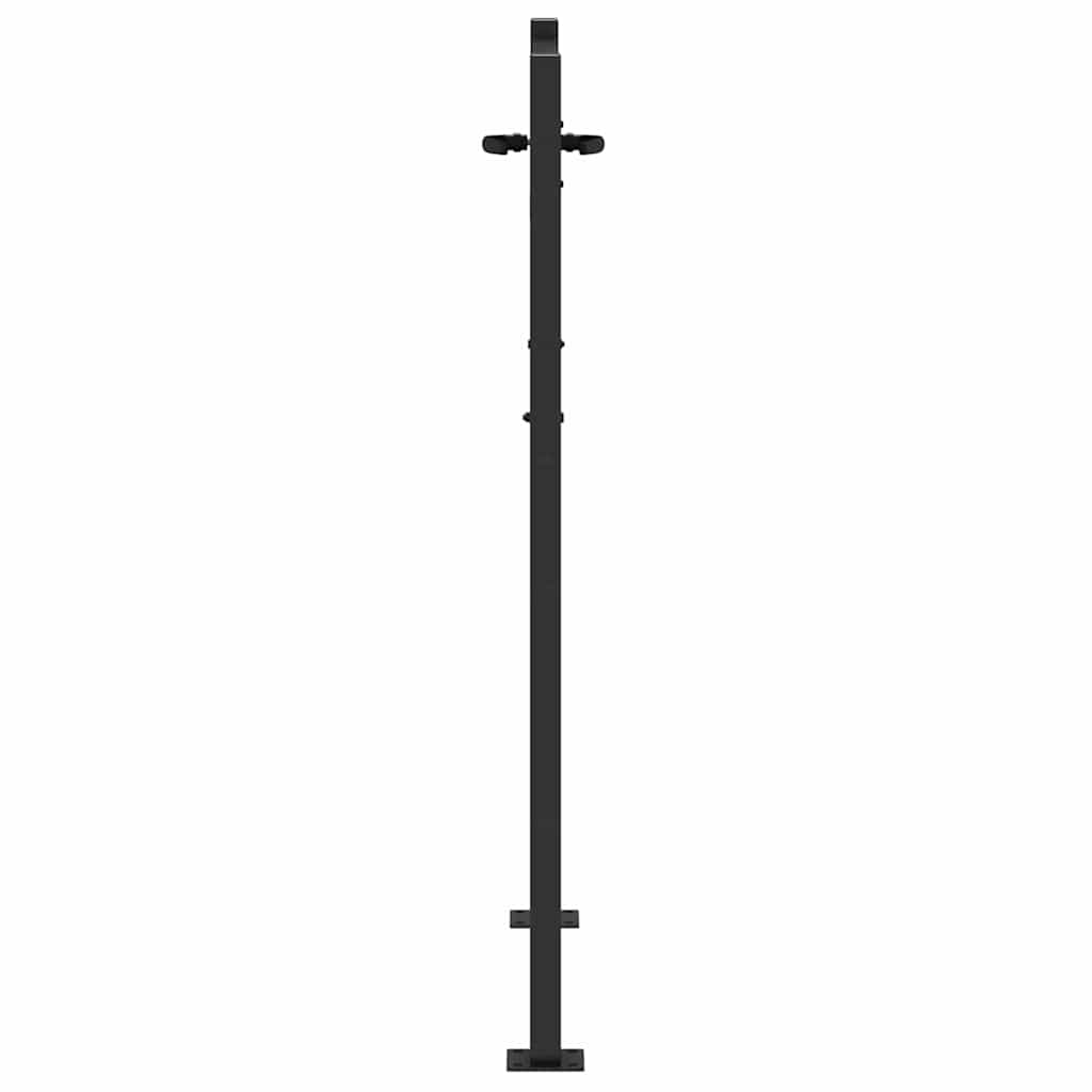 Haveport 110 x 155 cm Pulverlakeret Stål Sort Låses