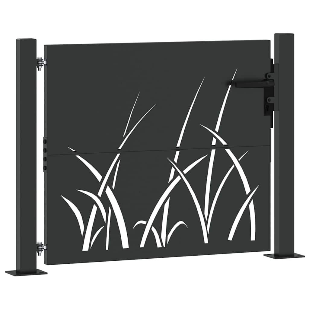 Haveport 110 x 105 cm Pulverlakeret Stål Sort Låses