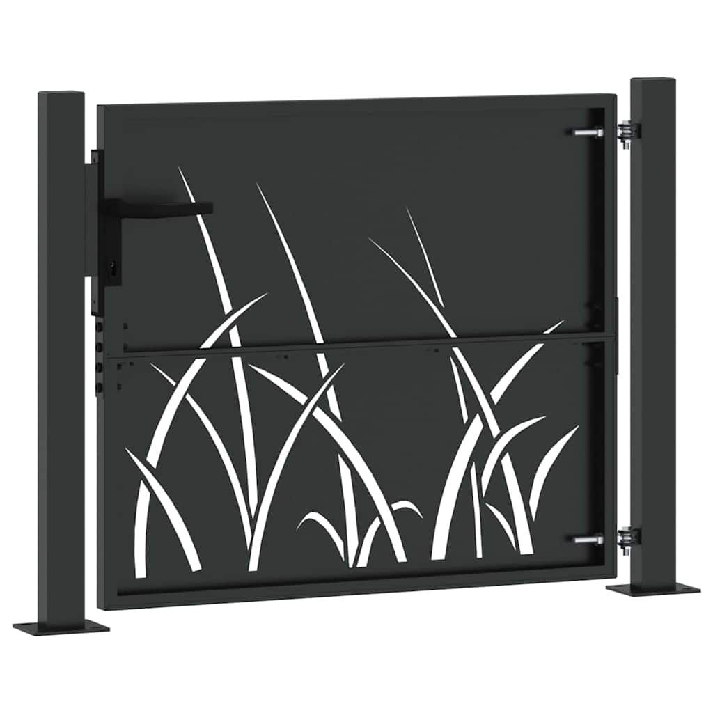 Haveport 110 x 105 cm Pulverlakeret Stål Sort Låses