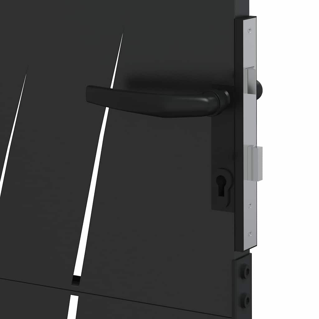 Haveport 110 x 130 cm Pulverlakeret Stål Sort Låses
