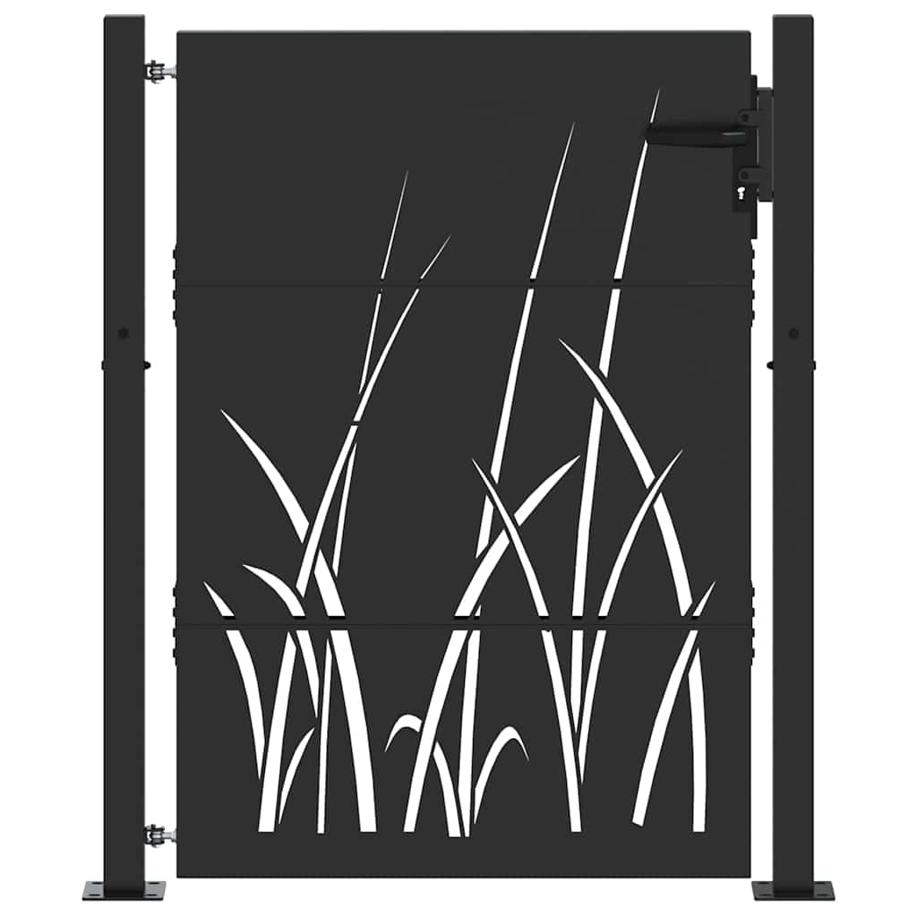 Haveport 110 x 130 cm Pulverlakeret Stål Sort Låses