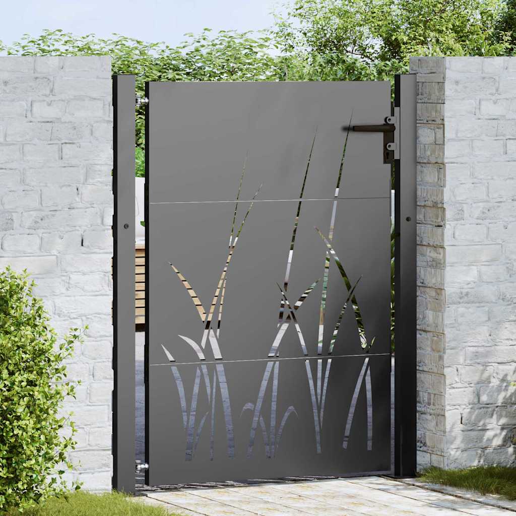 Haveport 110 x 155 cm Pulverlakeret Stål Sort Låses