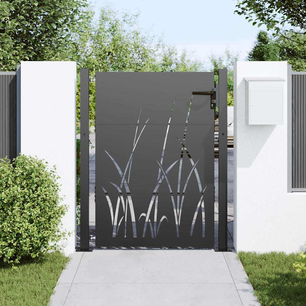 Haveport 110 x 155 cm Pulverlakeret Stål Sort Låses
