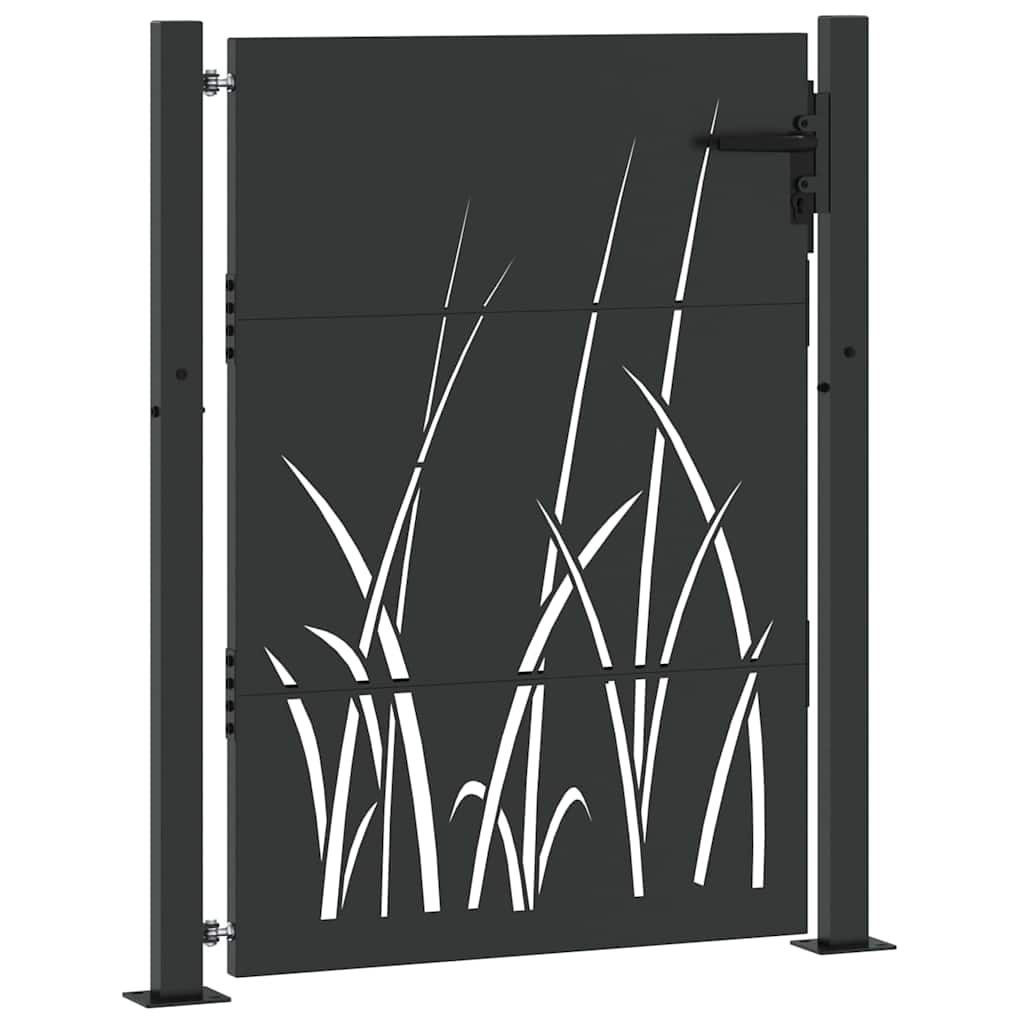 Haveport 110 x 155 cm Pulverlakeret Stål Sort Låses