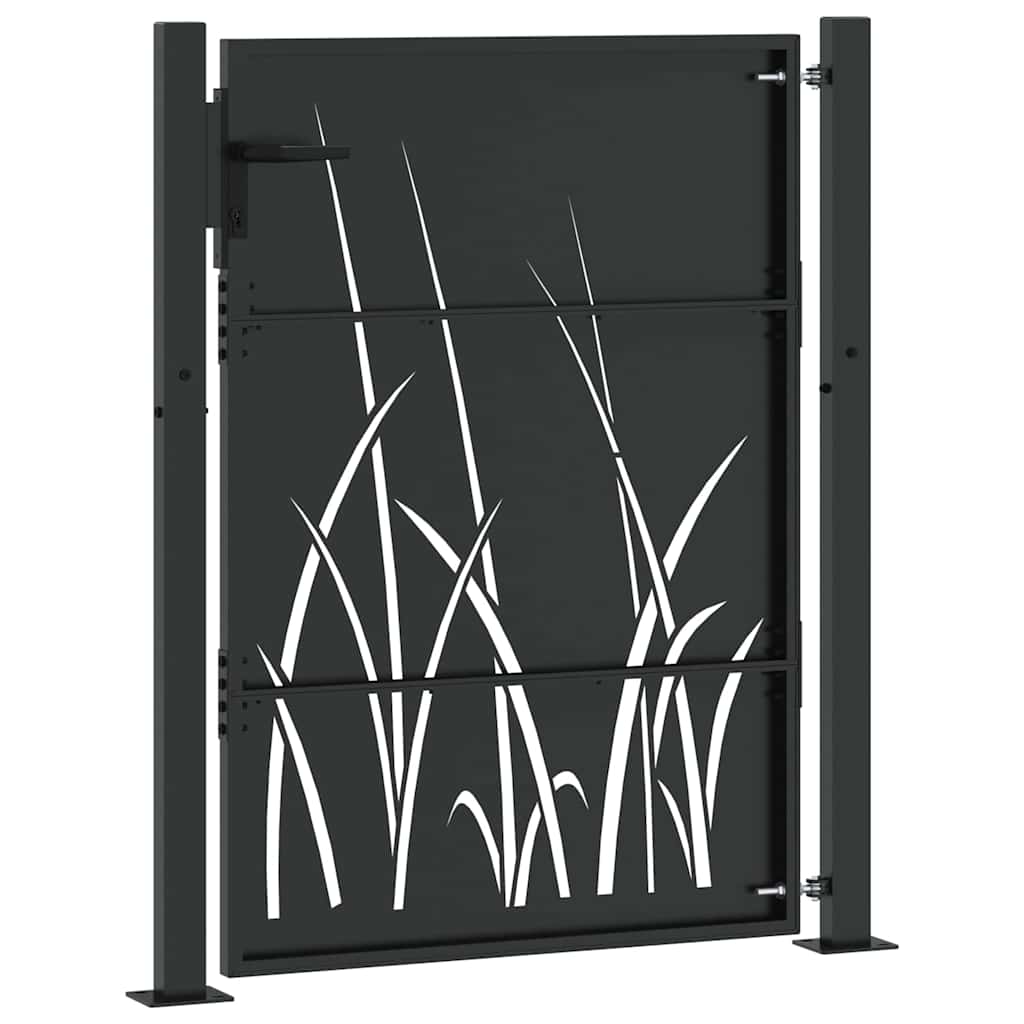 Haveport 110 x 155 cm Pulverlakeret Stål Sort Låses