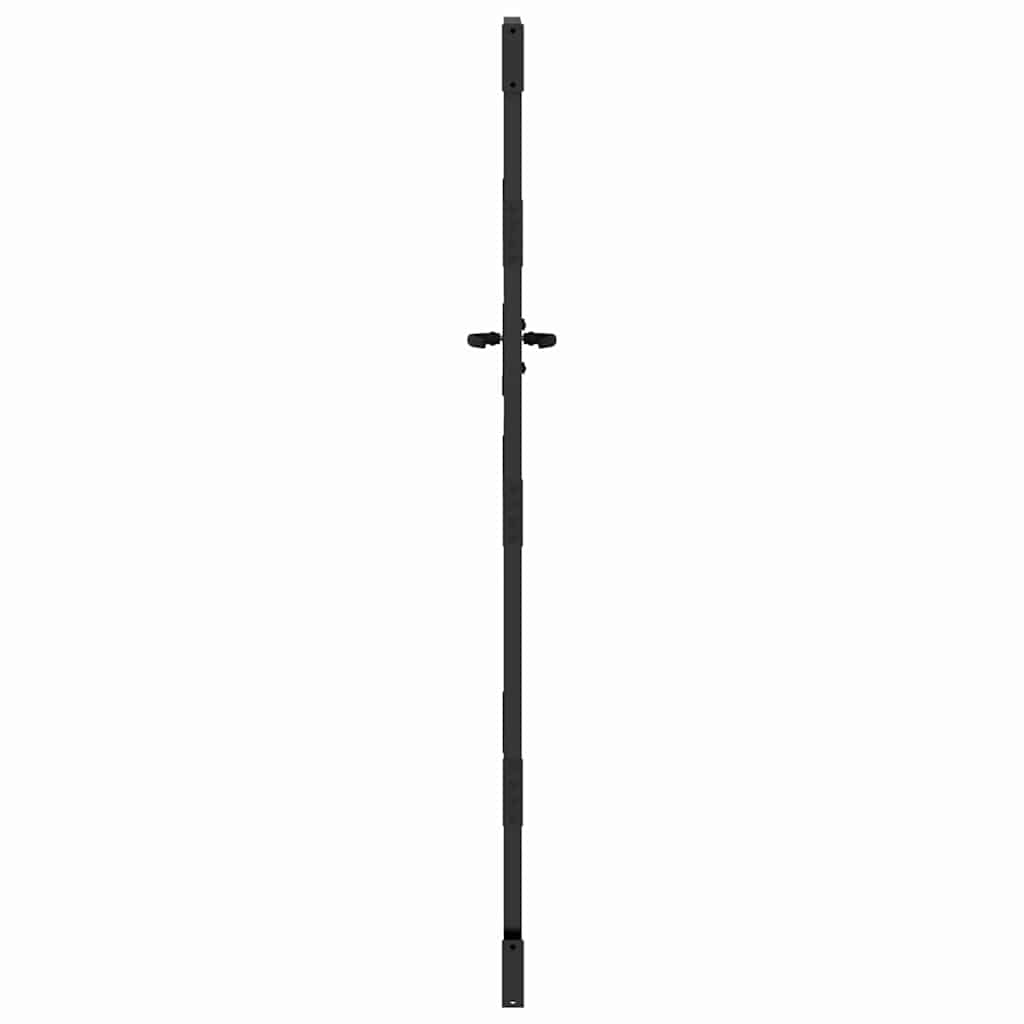 Haveport 110 x 205 cm Pulverlakeret stål Sort Låses