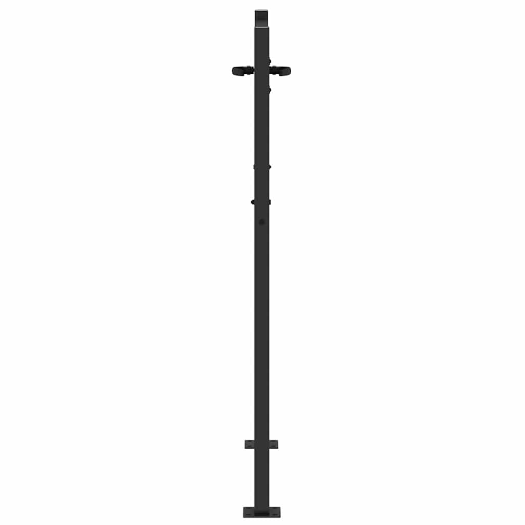 Haveport med lås Sort 110 x 130 cm Pulverlakeret stål