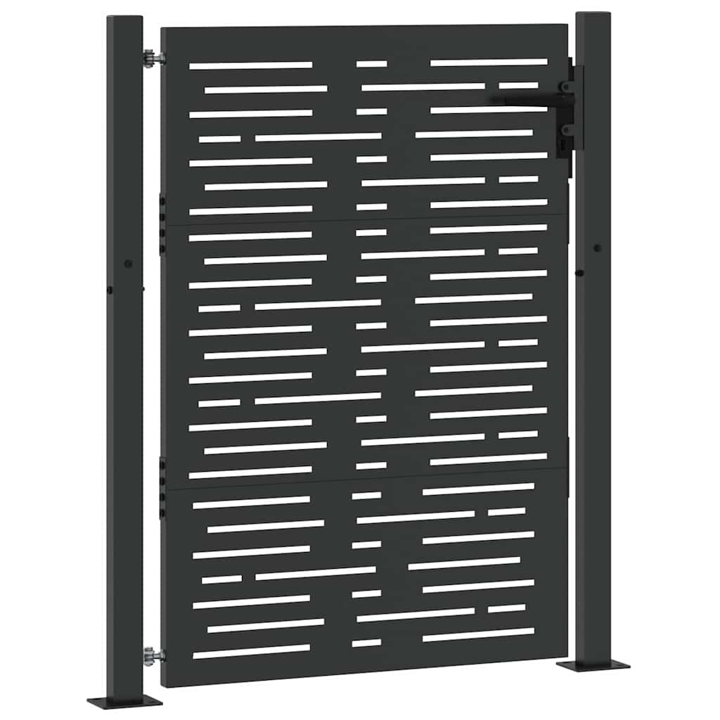Haveport med lås Sort 110 x 155 cm Pulverlakeret stål
