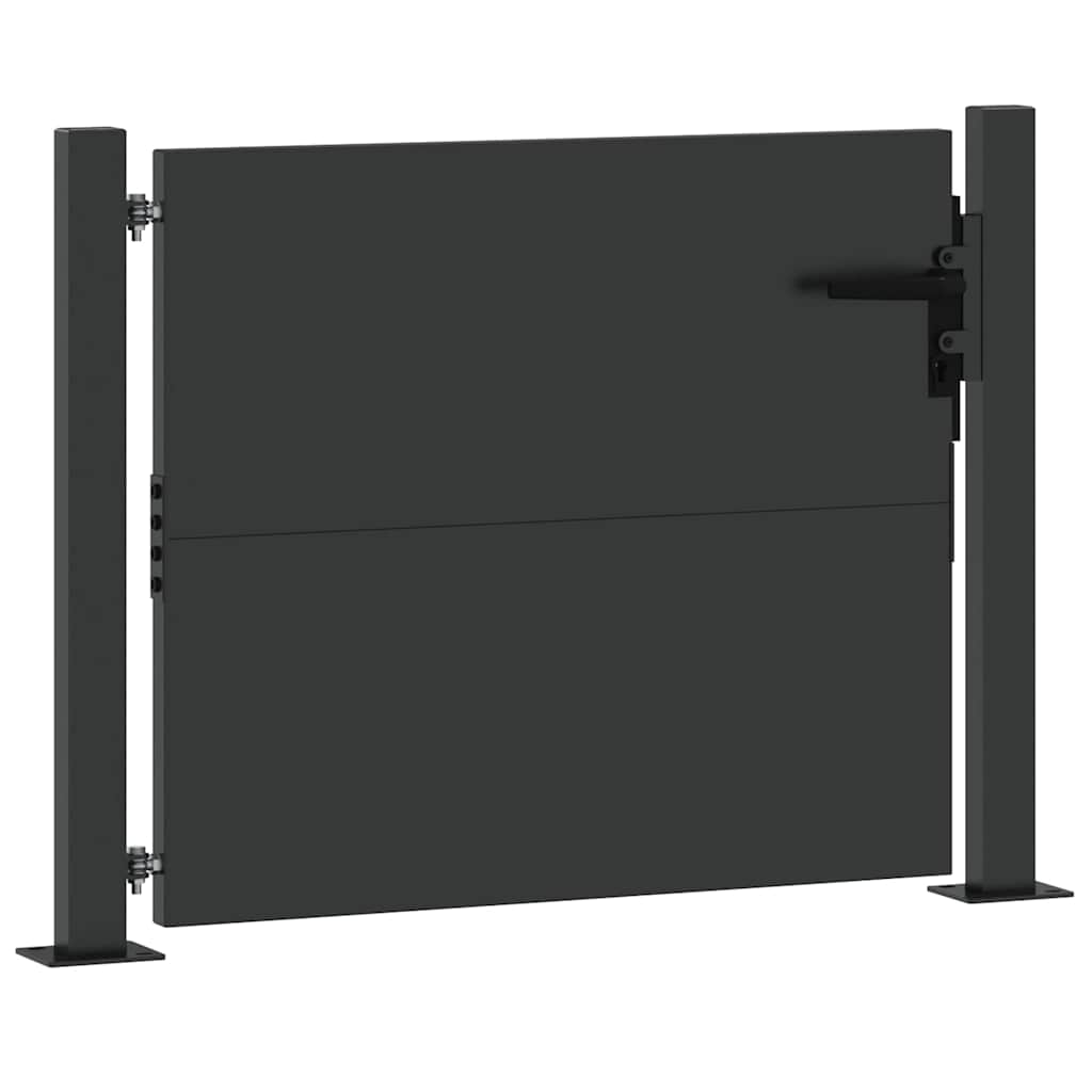 Haveport med lås Sort 110 x 105 cm Pulverlakeret stål