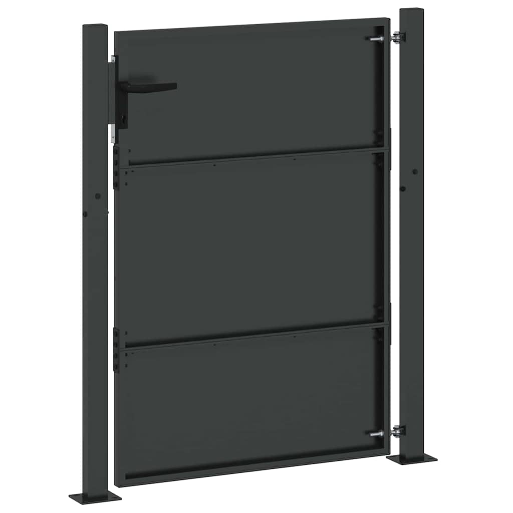Haveport med lås Sort 105 x 130 cm Pulverlakeret stål